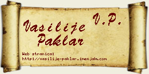 Vasilije Paklar vizit kartica